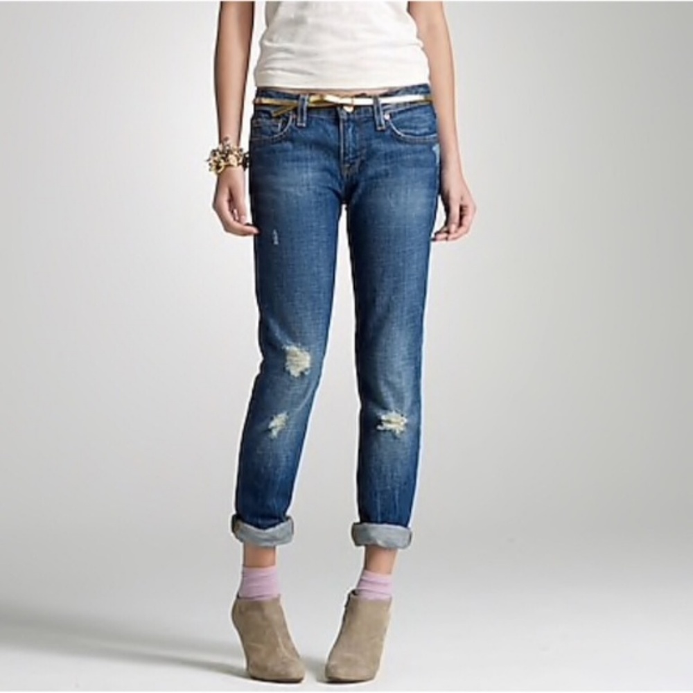 J. Crew Vintage Matchstick Jeans Dark Distressed - Picture 7 of 7